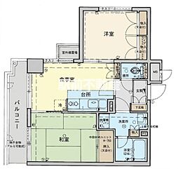ライオンズマンション久留米第3 2DKの間取図画像
