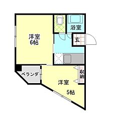 ナロービル 2Kの間取図画像