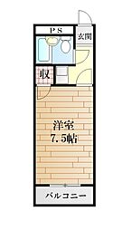 アルカディア 1Kの間取図画像