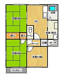 メゾングレースI 1階3DKの間取り