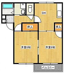 メゾンカルチェ 2DKの間取図画像