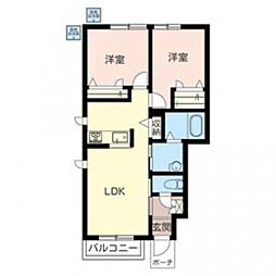 御前ガーデンズ 2LDKの間取図画像