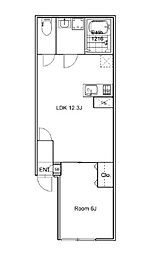 JR山手線 目黒駅 徒歩13分の賃貸マンション 1階1LDKの間取り