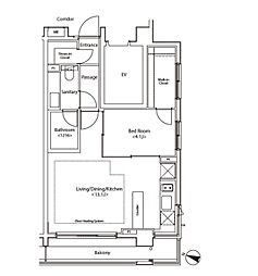 東京メトロ東西線 早稲田駅 徒歩2分の賃貸マンション 5階1LDKの間取り