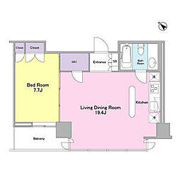 小田急小田原線 参宮橋駅 徒歩7分の賃貸マンション 10階1LDKの間取り
