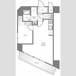東急東横線 代官山駅 徒歩3分の賃貸マンション 4階1LDKの間取り