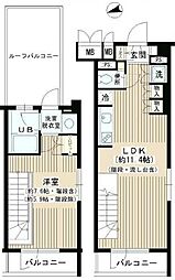 JR山手線 恵比寿駅 徒歩8分の賃貸マンション 4階1LDKの間取り