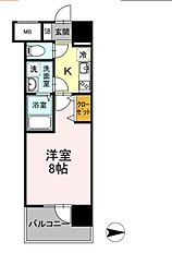 東京メトロ東西線 早稲田駅 徒歩6分の賃貸マンション 1階1Kの間取り