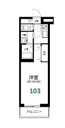 東京メトロ東西線 落合駅 徒歩3分の賃貸マンション 1階1Kの間取り