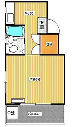 東京メトロ千代田線 代々木公園駅 徒歩5分の賃貸マンション 5階1Kの間取り