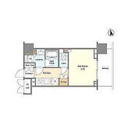 京王線 初台駅 徒歩7分の賃貸マンション 5階1Kの間取り