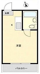 JR山手線 恵比寿駅 徒歩7分の賃貸マンション 5階ワンルームの間取り