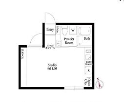 東京メトロ東西線 早稲田駅 徒歩5分の賃貸マンション 4階ワンルームの間取り