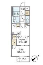 新宿区早稲田鶴巻町マンション 1DKの間取図画像