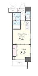 新宿区若松町マンション 1LDKの間取図画像