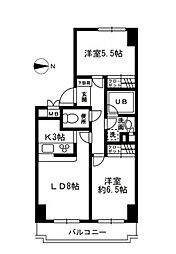 レジディア目白 2LDKの間取図画像