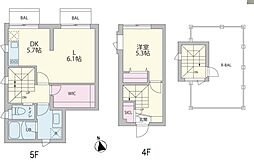 川村ビル 1LDKの間取図画像
