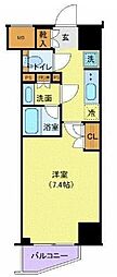 ジェノヴィア新宿早稲田グリーンヴェール 1Kの間取図画像