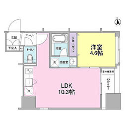 リバーレ東新宿 1LDKの間取図画像