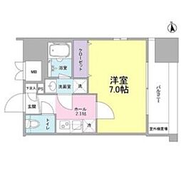 リバーレ東新宿 1Kの間取図画像