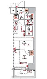 ハーモニーレジデンス新宿早稲田ザ・ガーデン 1DKの間取図画像