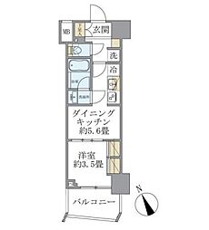 Soleado早稲田 1DKの間取図画像