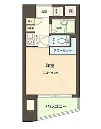 ロイヤルアメニティー新宿 1Kの間取図画像