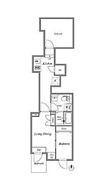 ルクレ目白西坂 2Kの間取図画像