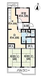 UR都市機構千里春日台団地3号棟 3DKの間取図画像