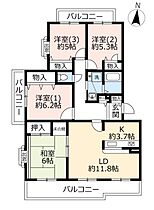 UR高槻・阿武山八番街  ｜ 大阪府高槻市奈佐原2丁目（賃貸マンション4LDK・4階・92.38㎡） その2