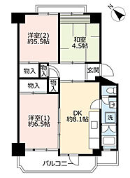 UR都市機構リバーサイドしろきた団地35号棟 1LDKの間取図画像