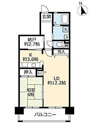 UR都市機構都島リバーシティ8号棟 1LDKの間取図画像