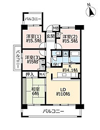 UR都市機構都島リバーシティ1号棟 4LDKの間取図画像