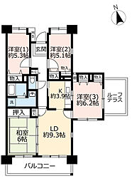 UR都市機構シティコート千島3丁目 4LDKの間取図画像