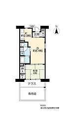 UR都市機構サンヴァリエ春日丘1号棟 1DKの間取図画像