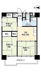 UR都市機構南港ひかりの団地15棟 2LDKの間取図画像