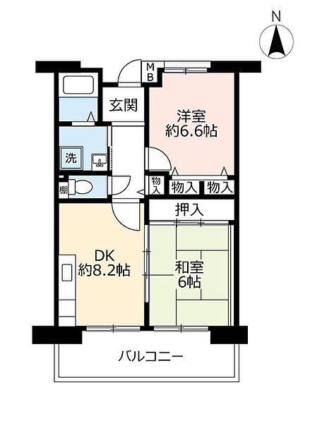 UR香里ヶ丘けやき東街 ｜大阪府枚方市香里ケ丘3丁目(賃貸マンション2DK・4階・54.92㎡)の写真 その2