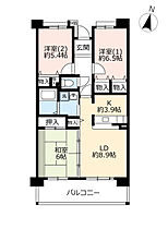 UR香里ヶ丘けやき東街  ｜ 大阪府枚方市香里ケ丘3丁目（賃貸マンション3LDK・3階・75.11㎡） その2