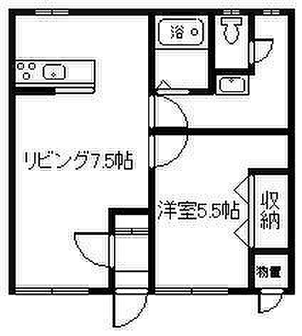 コーポラルK 203｜北海道旭川市忠和五条2丁目(賃貸アパート1LDK・2階・38.00㎡)の写真 その2