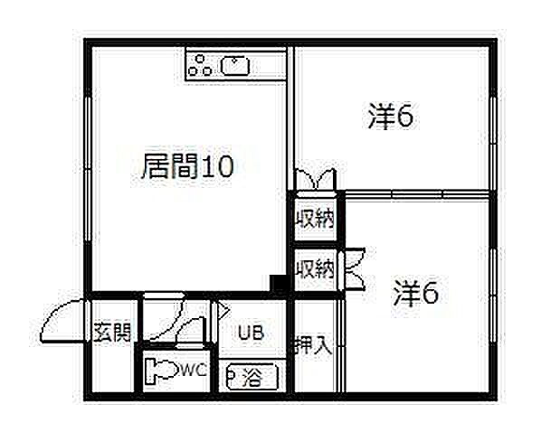 ニューパールマンション 6｜北海道旭川市九条通16丁目(賃貸アパート2LDK・2階・43.74㎡)の写真 その2