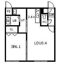 BRUN CUBEIII 102 ｜ 北海道旭川市三条通11丁目（賃貸マンション1LDK・1階・43.63㎡） その2