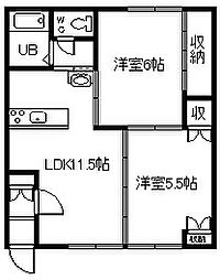 ルミエール4.3 2LDKの間取図画像