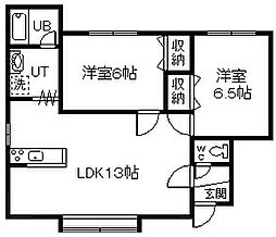マリノD 2LDKの間取図画像