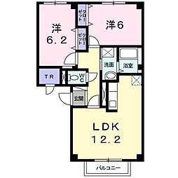 エアリー・サン 2LDKの間取図画像