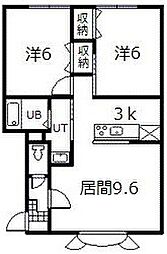 コムハウス3 2LDKの間取図画像