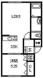 CIRCLE・1 1LDKの間取図画像