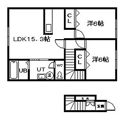 AmericanB 3LDKの間取図画像