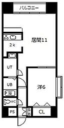 日宝ノルテ3条通 1LDKの間取図画像