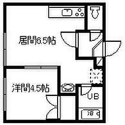 メリット7.6 1DKの間取図画像