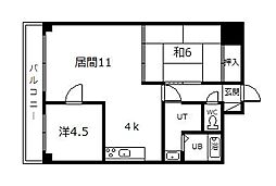 5.3ハイム 2LDKの間取図画像